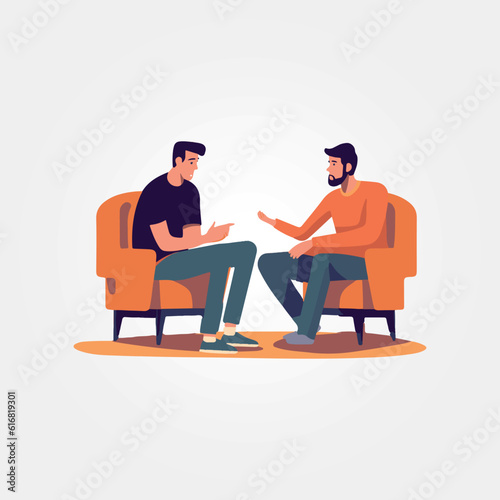man talking to his psychologist in consultation