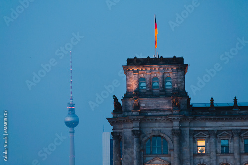 Berlin architecture during night