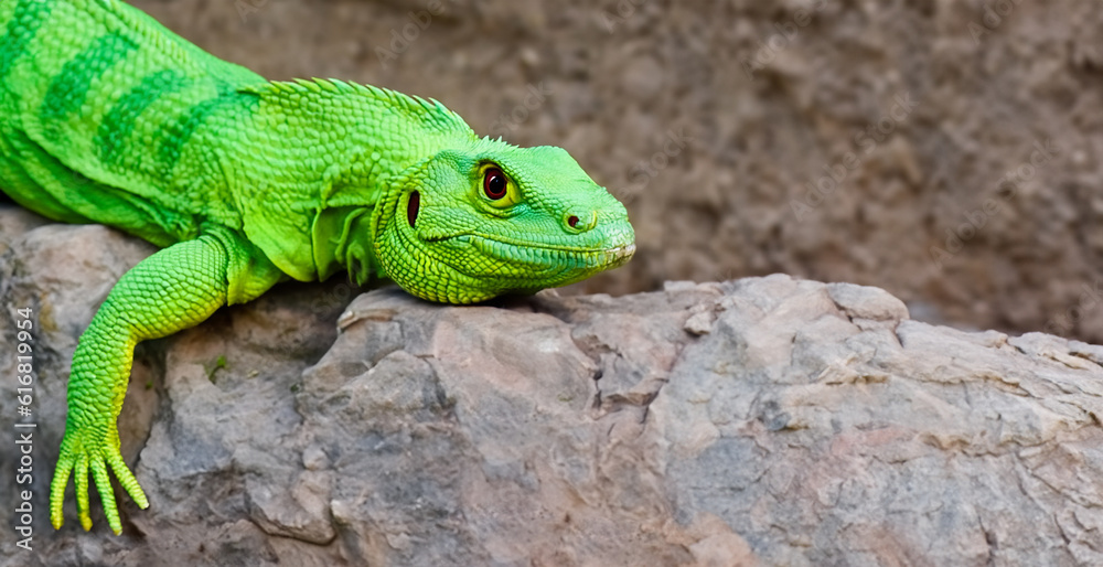 green dragon lizard on natural background created with generative ai technology green dragon lizard on natural background created with generative ai technology