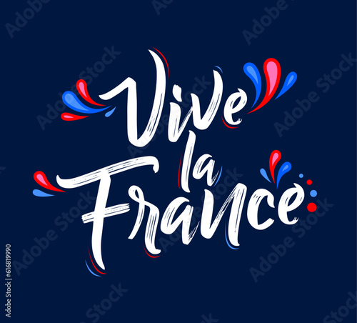 Vive le France Celebration message design French flag