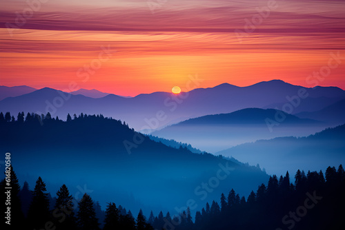 sunrise in the mountains