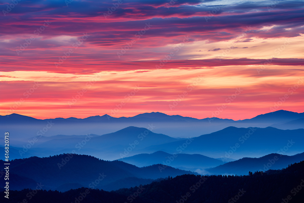 Obraz premium sunset in the mountains