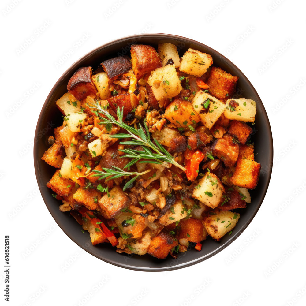 Bowl of Stuffing Isolated on a Transparent Background Bowl of Stuffing Isolated on a Transparent Background