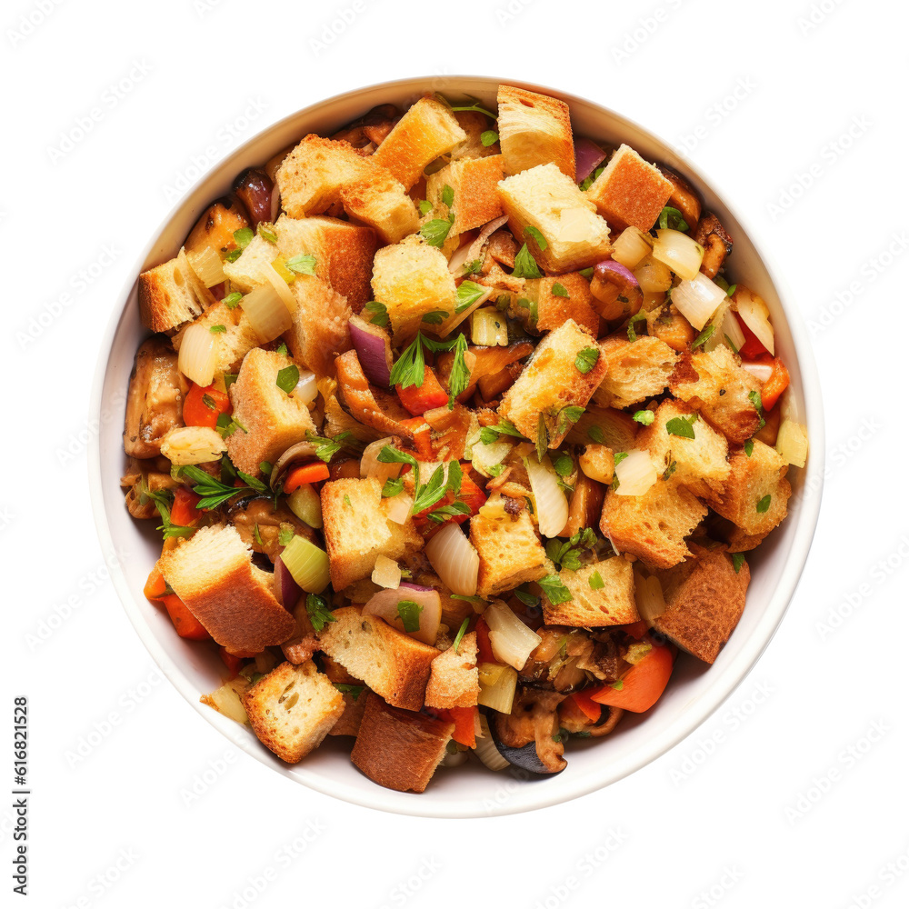 Bowl of Stuffing Isolated on a Transparent Background Bowl of Stuffing Isolated on a Transparent Background