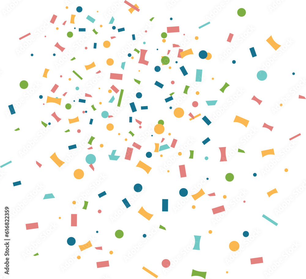 Pattern with colorful confetti, Party elements Pattern with colorful confetti, Party elements