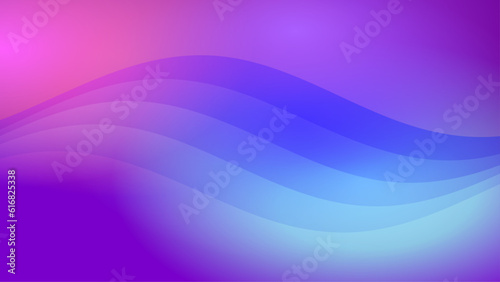 幻想的なネオンカラーのグラデーション背景（シンプルな波）