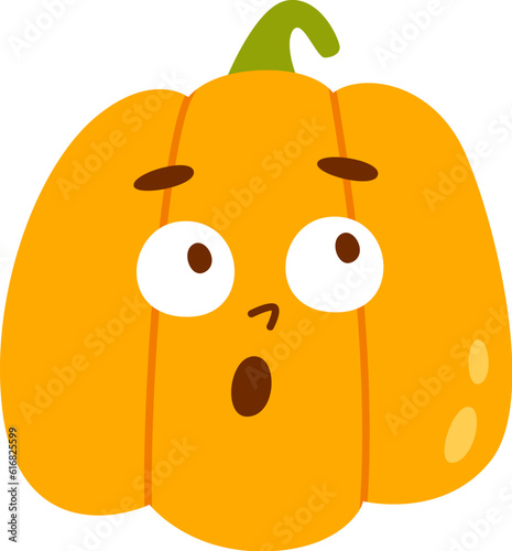 Pumpkin Character Amazed