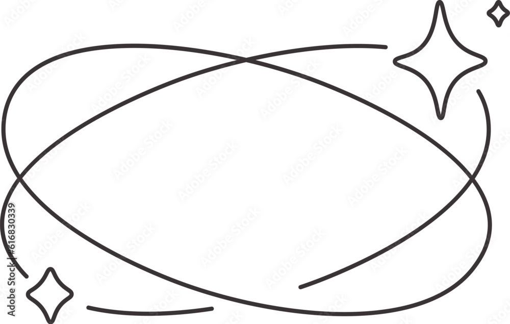 Decorative Lined Oval Frame