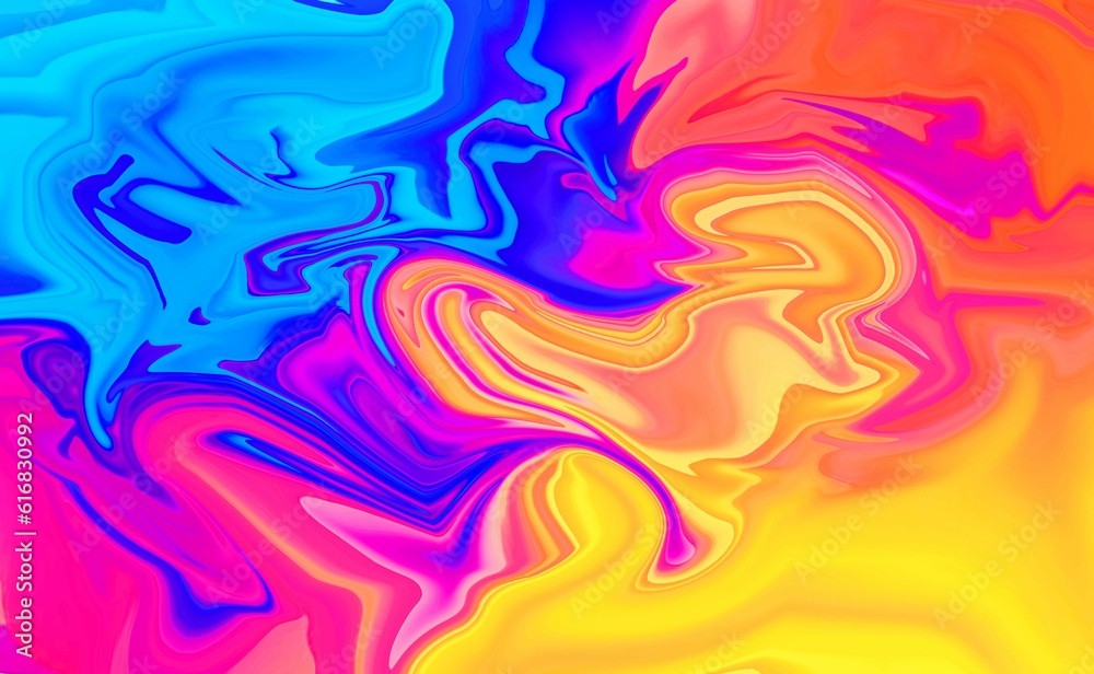 Fototapeta premium Hand Painted Background With Mixed Liquid Red blue orange Paints. Abstract Fluid Acrylic Painting. Marbled Colorful Abstract Background. Liquid Marble Pattern. Web Design. 