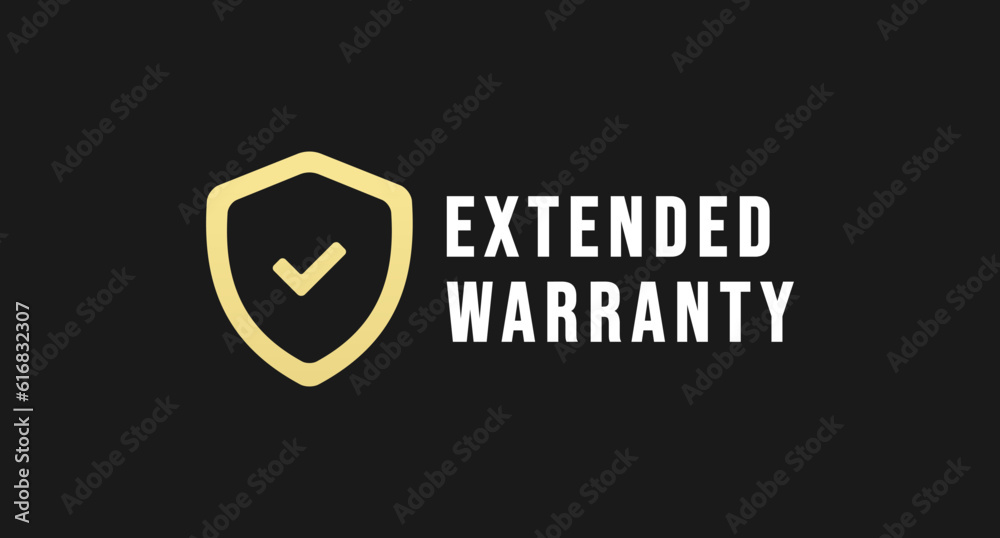 Extended warranty label vector or Extended warranty sign isolated in flat style. Simple extended sign vector for design element about warranty. Elegant extended Warranty Label Design Element.
