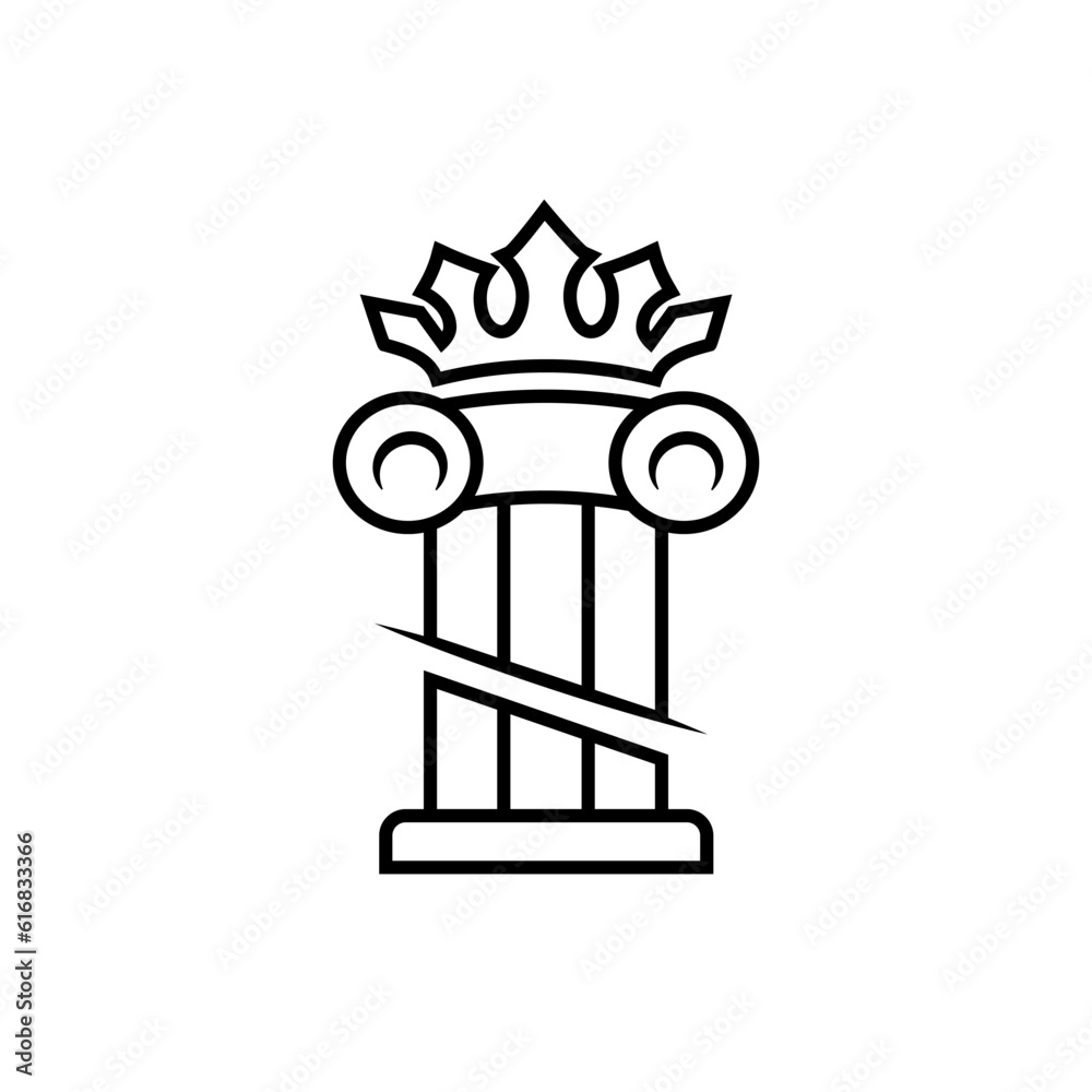 logo in the Greek style wreath of ears and and capitals of columns.