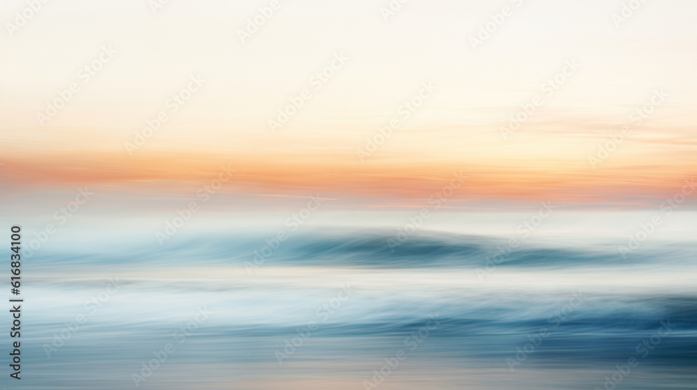 Abstract impressionism coastal landscape