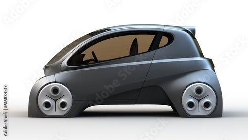 futuristic concept car 3D illustration, future transport, moon vehicle