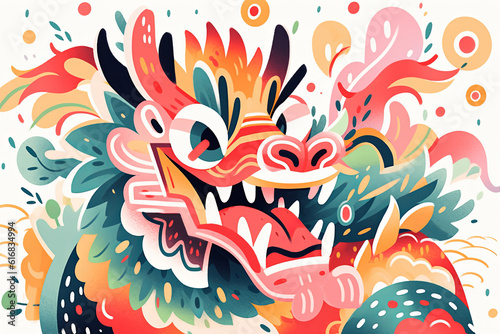 Chinese dragon abstract illustration. Chinese year of the dragon