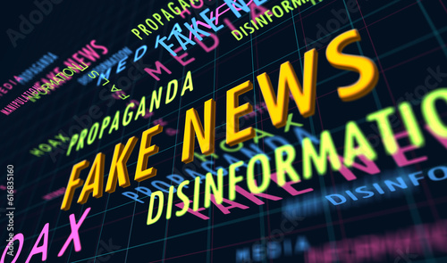 Fake news kinetic text abstract concept illustration
