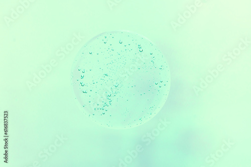 Clear gel with bubble isolated on green