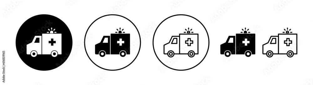 Ambulance icon set for web and mobile app. ambulance truck sign and symbol. ambulance car Ambulance icon set for web and mobile app. ambulance truck sign and symbol. ambulance car