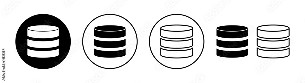 Database icon set for web and mobile app. database sign and symbol Database icon set for web and mobile app. database sign and symbol