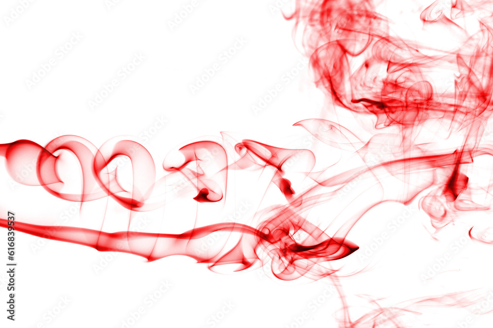 Abstract backdrop with stains of red incense smoke