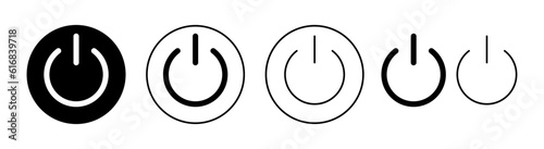 Power icon set for web and mobile app. Power Switch sign and symbol. Electric power