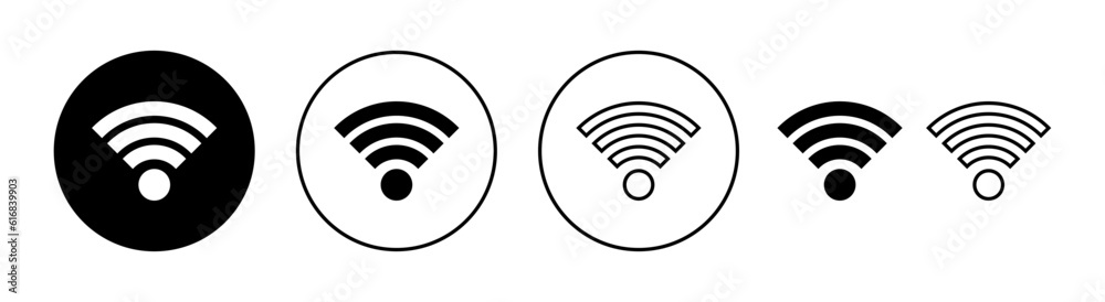 Wifi icon set for web and mobile app. signal sign and symbol. Wireless  icon