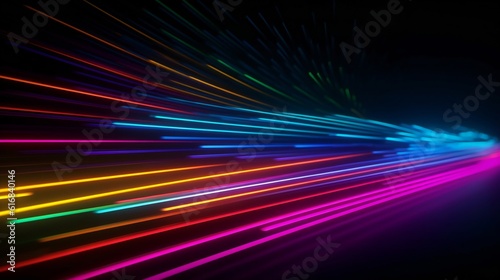 Vibrant streaks of light captured in a long exposure photograph