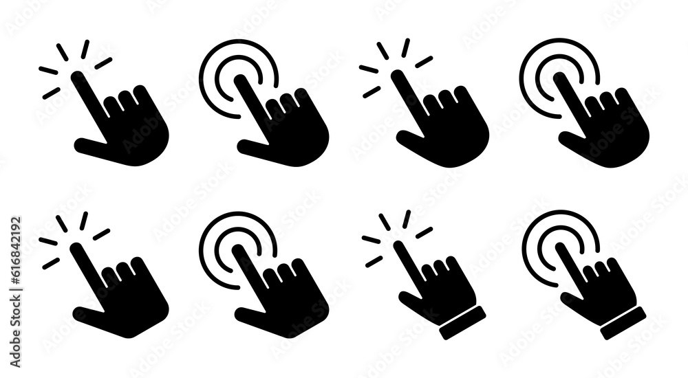 Fototapeta premium Hand click icon set illustration. pointer sign and symbol. hand cursor icon