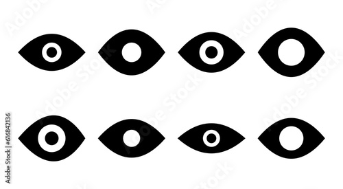 Eye icon set illustration. Eye sign and symbol. Look and Vision icon.