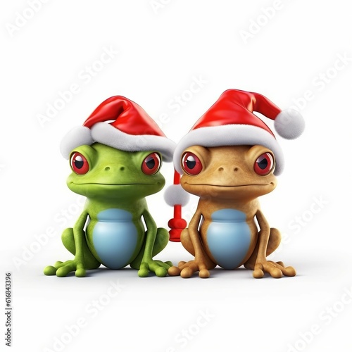 Frogs in Santa Hats