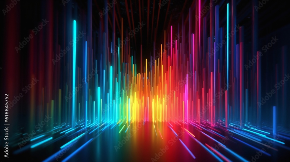 A vibrant abstract background with colorful lines and shapes A vibrant abstract background with colorful lines and shapes