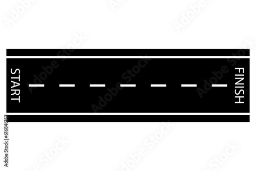race car track with start and finish line. straight road for auto rally. Vector illustration. stock image.