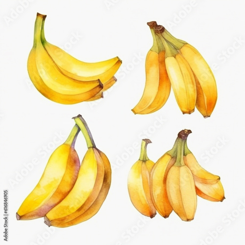Watercolor banana image/illustration.