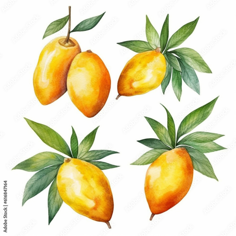 Mango depicted in a watercolor artwork.