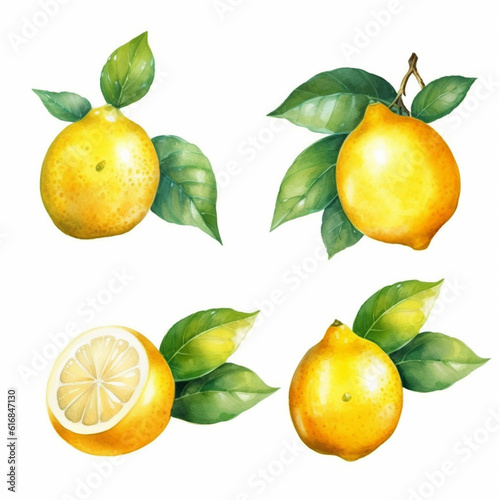 Watercolor illustration of a lemon.
