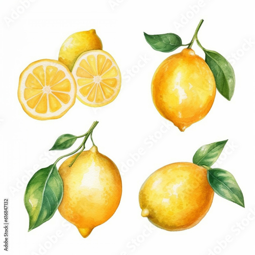 Lemon in a zesty watercolor depiction.