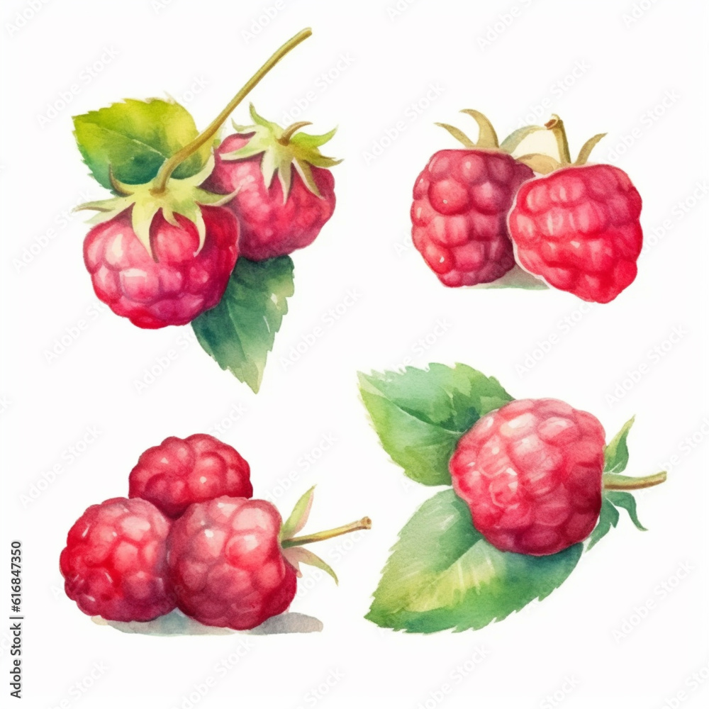 Artistic depiction of a raspberry in watercolor. Artistic depiction of a raspberry in watercolor.