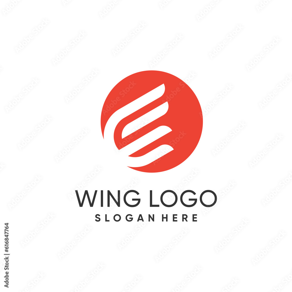 Creative wing logo idea with modern unique concept design Creative wing logo idea with modern unique concept design