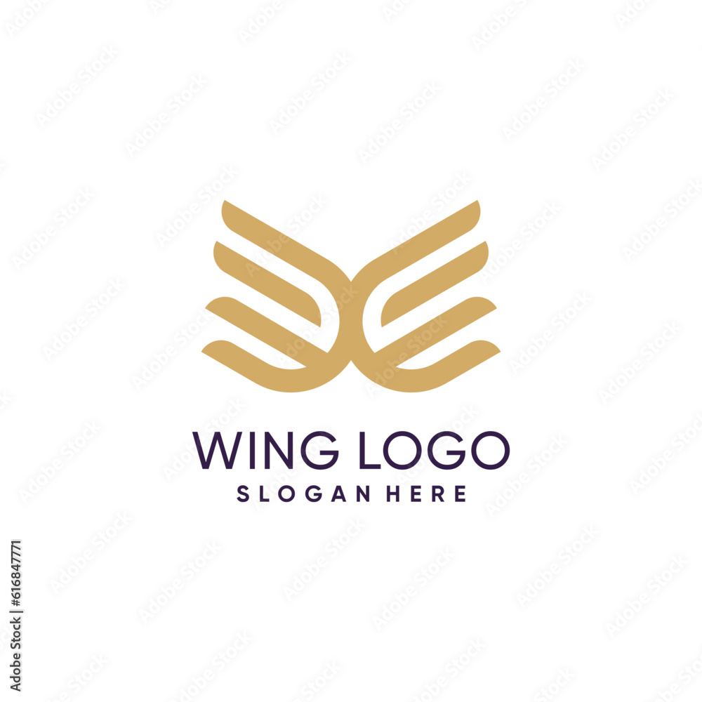 Creative wing logo idea with modern unique concept design Creative wing logo idea with modern unique concept design