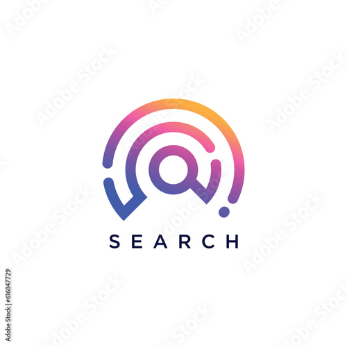 Search logo idea with modern unique concept design