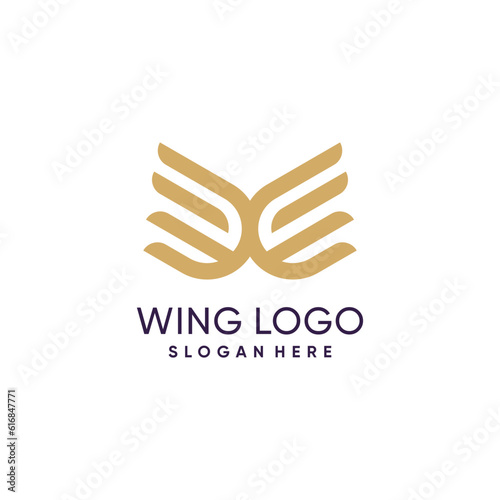 Creative wing logo idea with modern unique concept design