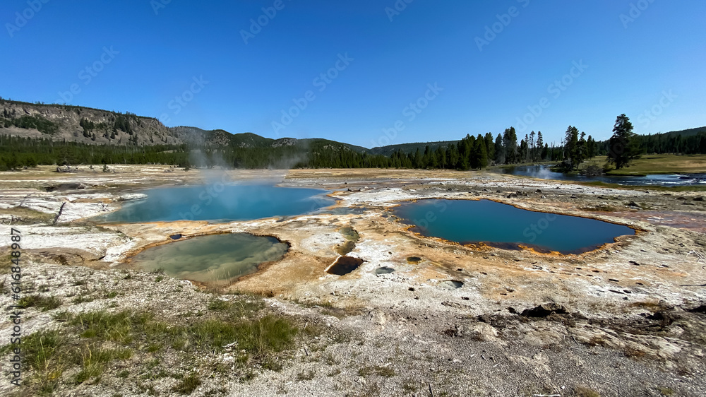 Biscuit Basin in Lower Geyser Basin in Yellowstone National Park