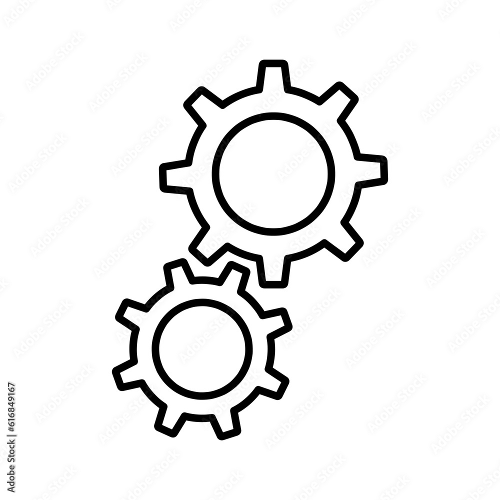 Gear vector icon illustration, Cog wheels icon. Cogs circle illustration. Gears and cogs icon on white background.