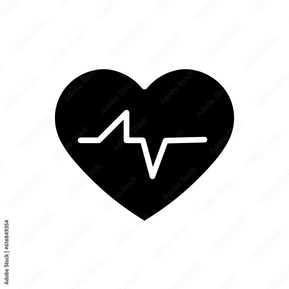 Heartbeat icon symbol illustration, Linear symbol with thin outline icon on white background. Heartbeat icon symbol illustration, Linear symbol with thin outline icon on white background.