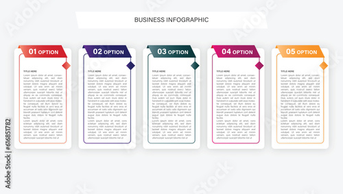 infographic Professional steps template design Free Vector