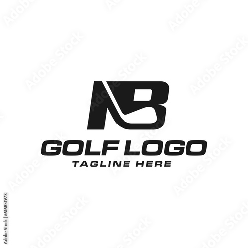 golf sport club logo with letter NB