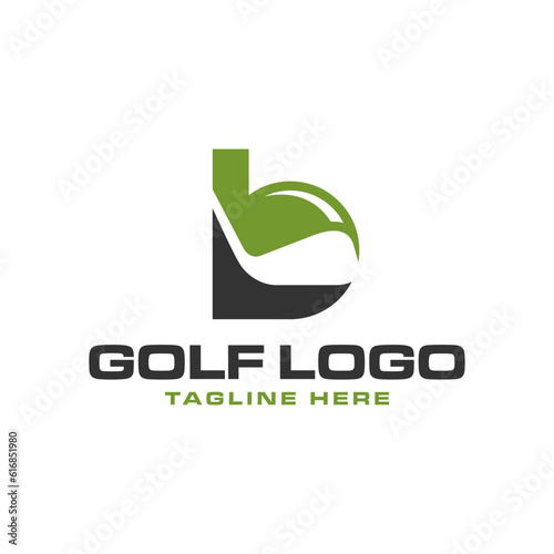 golf sport club logo with letter B