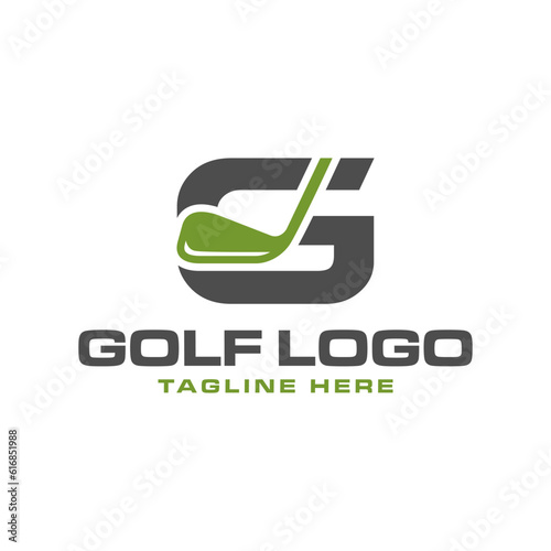 golf sport vector illustration logo with letter T