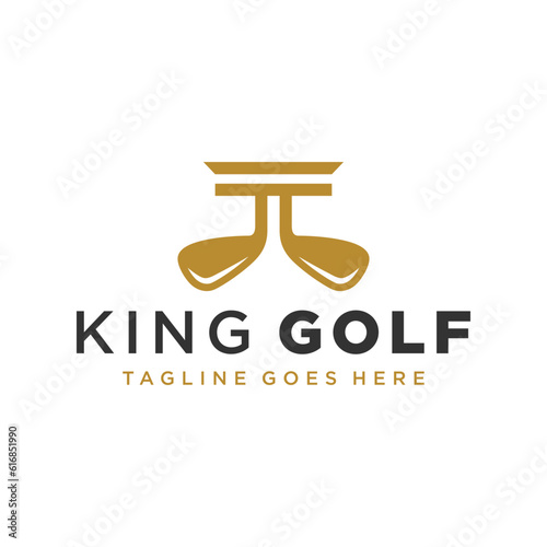 golf sport vector illustration logo with letter T