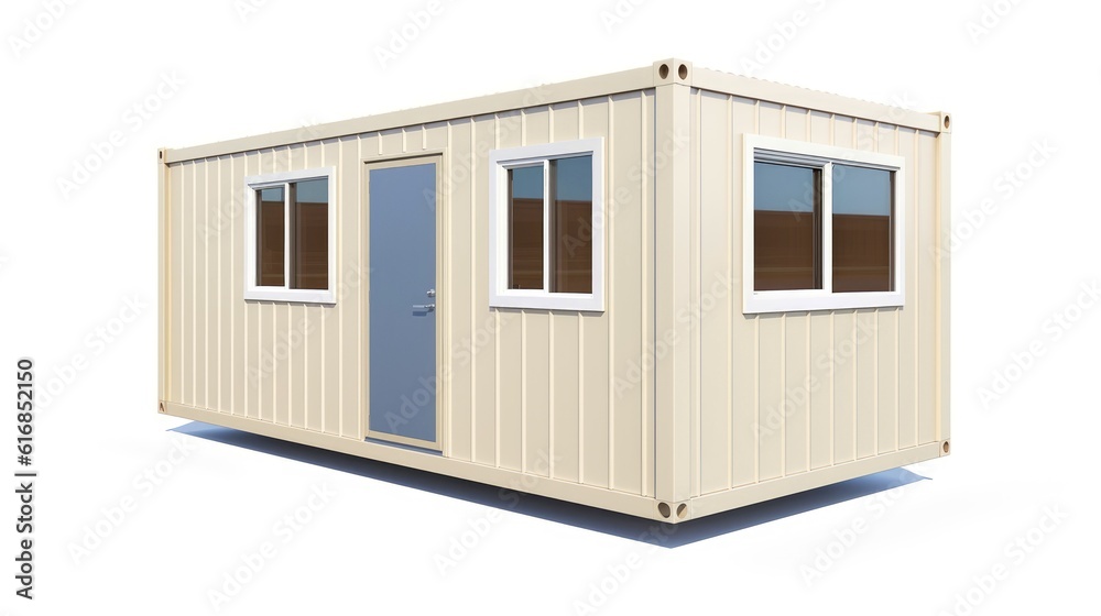 Mobile office buildings or container site office for construction site. Shipping container. Portable house and office cabins,Generative AI illustration Mobile office buildings or container site office for construction site. Shipping container. Portable house and office cabins,Generative AI illustration