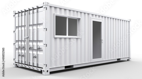 Mobile office buildings or container site office for construction site. Shipping container. Portable house and office cabins,Generative AI illustration